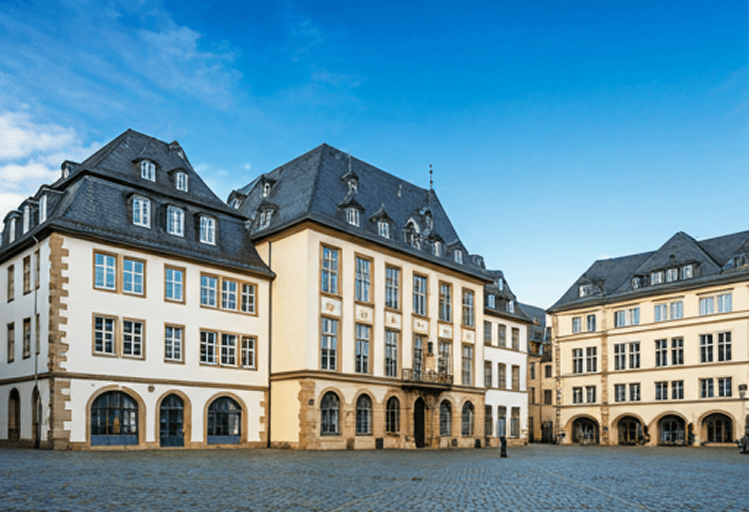 Historic European university courtyard