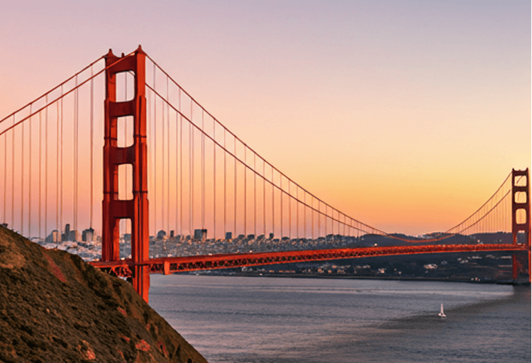 Golden Gate Bridge at sunset